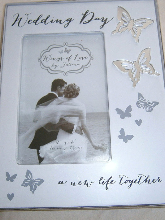 wings of love by juliana wedding day photo frame 4x6 pics - hanrattycraftsgifts.co.uk