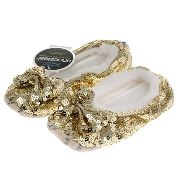 Childrens Kids Gold Bling Ballerina Snoozies Large - hanrattycraftsgifts.co.uk