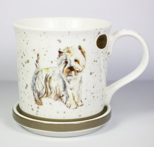 West Highland Terrier Fine China Mug and Coaster Set by Lesser & Pavey - hanrattycraftsgifts.co.uk