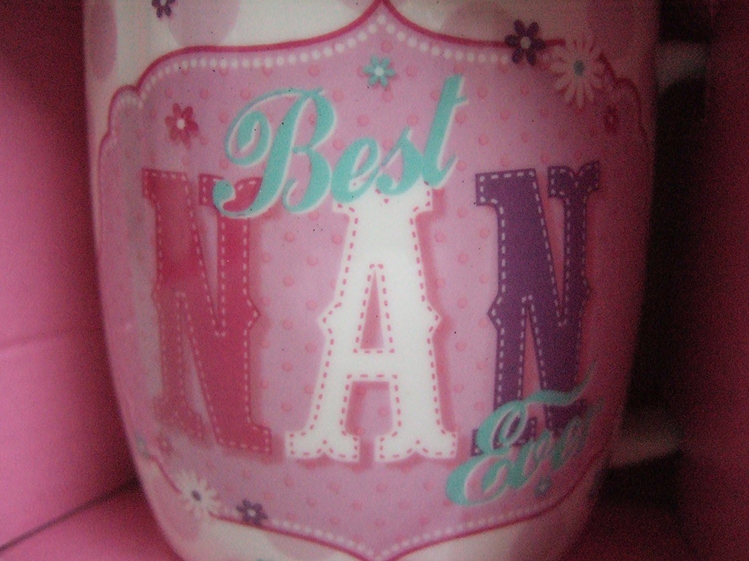 "Best Nan Ever" Pink Vintage Style Pattern Sentimental Mug - hanrattycraftsgifts.co.uk