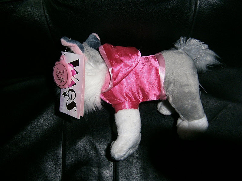 husky wag 20cm with pink coat - hanrattycraftsgifts.co.uk