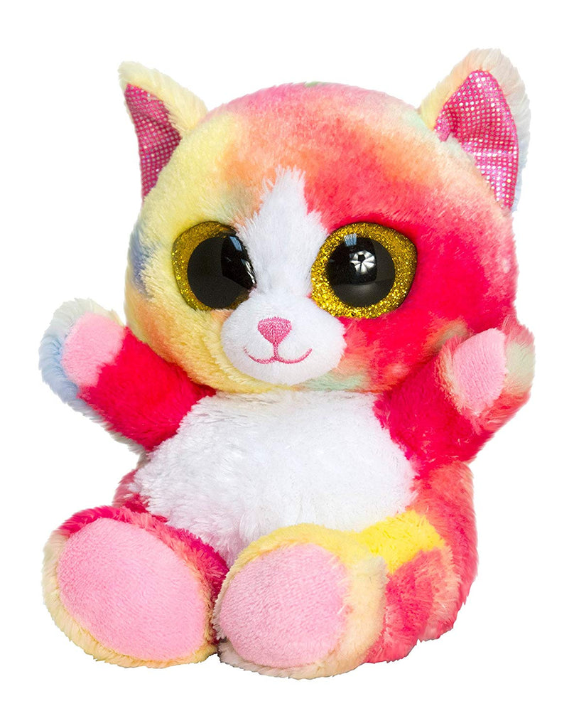 Keel Toys SF0437 15 cm Animotsu Rainbow Cat Plush Toy - hanrattycraftsgifts.co.uk