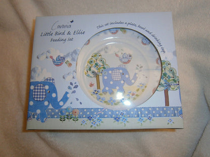 Lesser and Pavey 17cm Little Bird and Ellie Feeding Set, Blue - hanrattycraftsgifts.co.uk