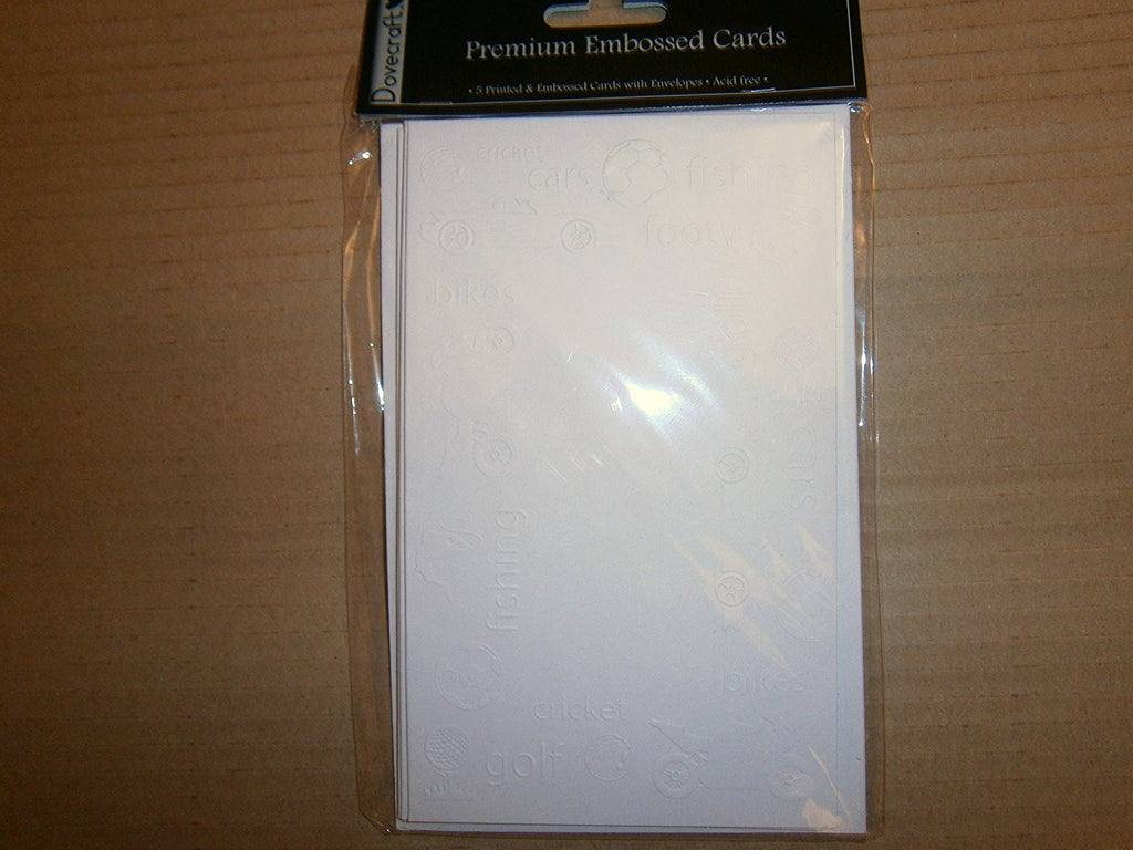 premium embossed cards sports 5 printed cards with envelopes acid free - hanrattycraftsgifts.co.uk