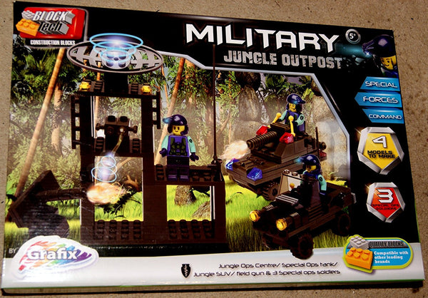 Block Tech Military Jungle Outpost Blocks Play Set 5 Years + - hanrattycraftsgifts.co.uk