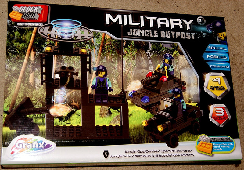 Block Tech Military Jungle Outpost Blocks Play Set 5 Years + - hanrattycraftsgifts.co.uk