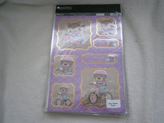 wooly bears-girls on the move 2pack papercraft toppers - hanrattycraftsgifts.co.uk