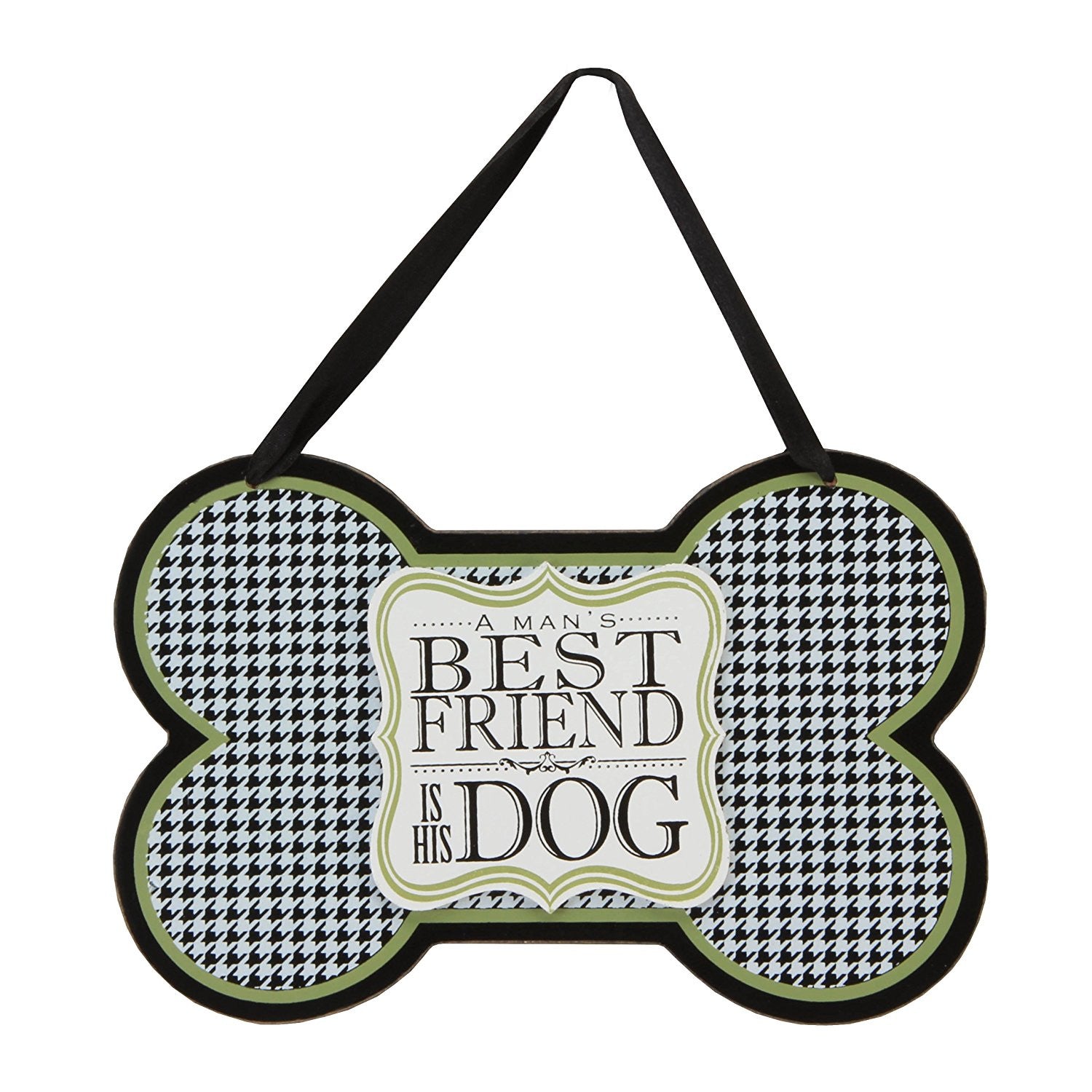 Decorative Hanging Bone Shape Wall Plaque - "A Man's Best Friend is His Dog" - hanrattycraftsgifts.co.uk