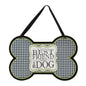 Decorative Hanging Bone Shape Wall Plaque - "A Man's Best Friend is His Dog" - hanrattycraftsgifts.co.uk