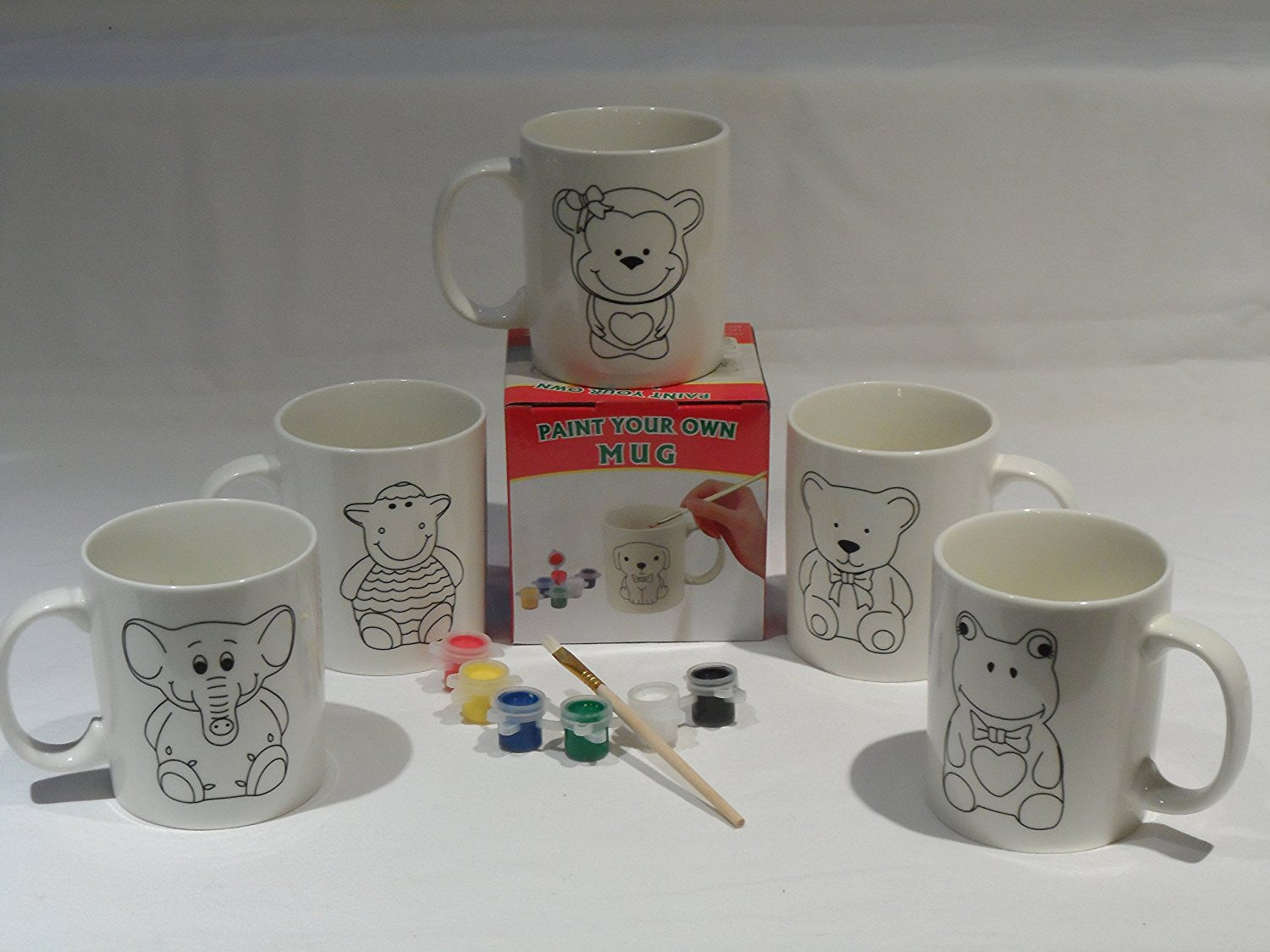Children's Paint your own Animal Mug Cup Paint Filler Brush Christmas Stocking - hanrattycraftsgifts.co.uk