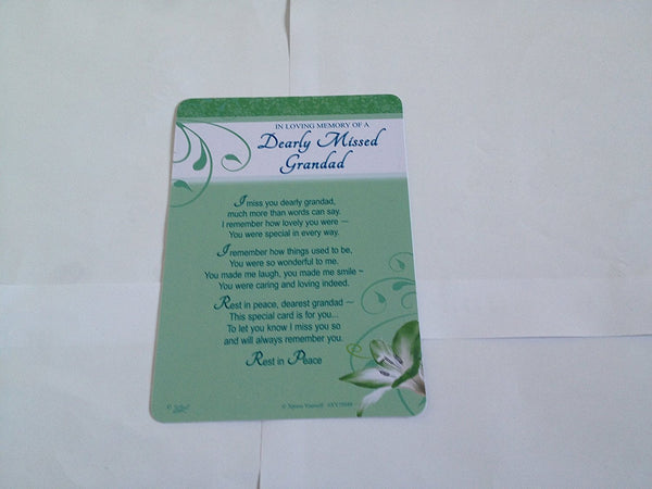 In Loving Memory Of A Dearly Missed Grandad Graveside Memorial Side Card... - hanrattycraftsgifts.co.uk