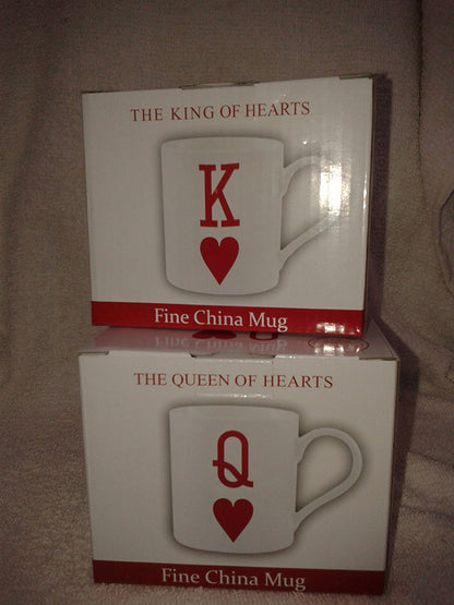 King and Queen of Hearts China Mug Set - hanrattycraftsgifts.co.uk