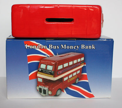 London Bus Money Box (Money Bank, Piggy Bank), Classic Design by Lesser & Pavey - hanrattycraftsgifts.co.uk