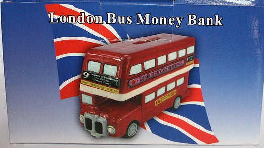 London Bus Money Box (Money Bank, Piggy Bank), Classic Design by Lesser & Pavey - hanrattycraftsgifts.co.uk