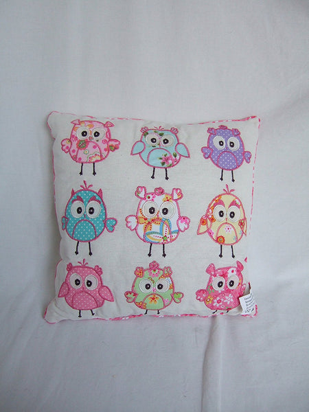 Patchwork Style Owls Decorative Cushion - Great Shabby Chic Decor - hanrattycraftsgifts.co.uk