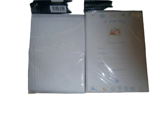 a little boy birth announcement 20 sheets&envelopes - hanrattycraftsgifts.co.uk