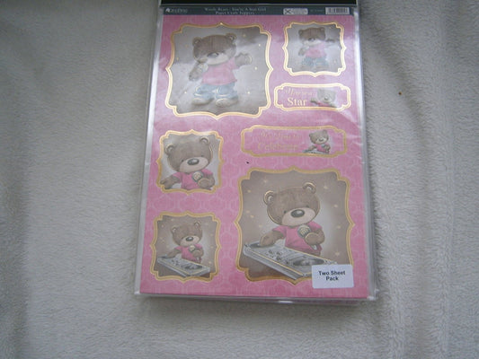 wooly bears-youre a star girl 2pack papercraft toppers - hanrattycraftsgifts.co.uk