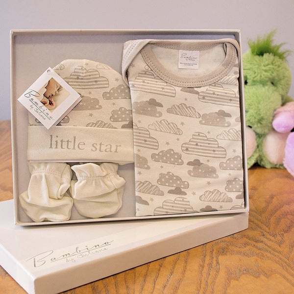 Bambino By Juliana Baby Gift - Babygrow Body Suit Hat & Mittens - CG947 - New - hanrattycraftsgifts.co.uk