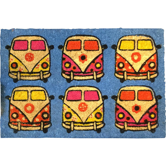 VW Campervan Rectangular Doormat Blue - hanrattycraftsgifts.co.uk