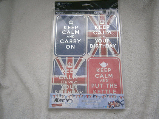keep calm birthday 2pack papercraft toppers - hanrattycraftsgifts.co.uk