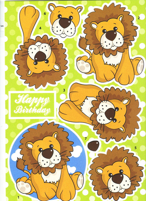 Decoupage Jungle Lion - Cut and Create with Backing Sheet to match - hanrattycraftsgifts.co.uk