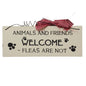 Small Wooden Sign Decoration with Red Gingham Ribbon and Wire - hanrattycraftsgifts.co.uk