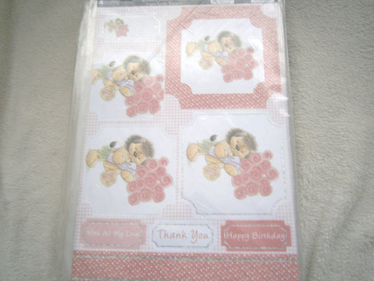 birthday flowers-simba papercraft toppers - hanrattycraftsgifts.co.uk