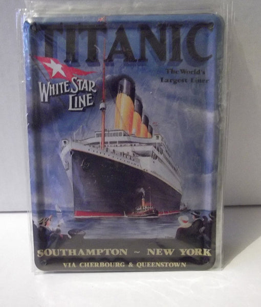 TITANIC WALL MOUNTED TIN PLAQUE....THE WORLD'S LARGEST LINER WHITE STAR (30X20cm) - hanrattycraftsgifts.co.uk