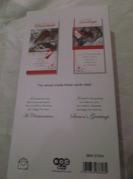 BGC 20 Luxury Snowy Robin Design Christmas Cards - hanrattycraftsgifts.co.uk