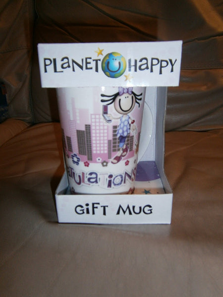 planet happy congratulations gift mug - hanrattycraftsgifts.co.uk