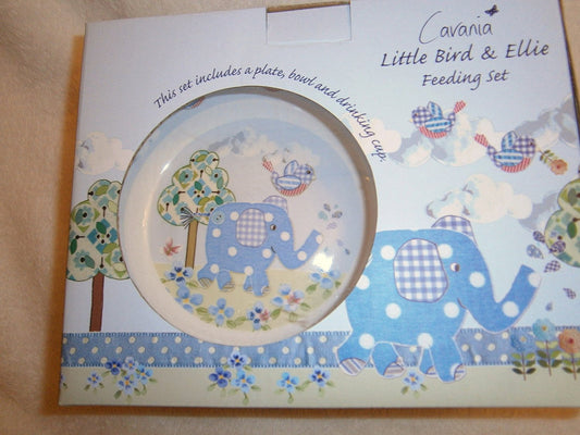 Lesser and Pavey 17cm Little Bird and Ellie Feeding Set, Blue - hanrattycraftsgifts.co.uk