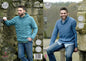 Mens Double Knitting Pattern Raglan Sleeve Stand Up Neck or Hooded Sweater