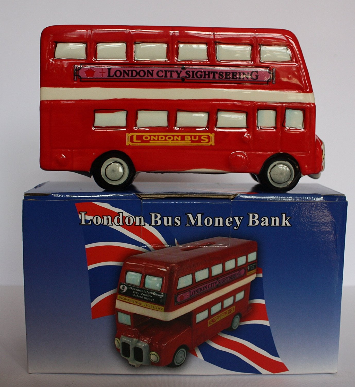 London Bus Money Box (Money Bank, Piggy Bank), Classic Design by Lesser & Pavey - hanrattycraftsgifts.co.uk