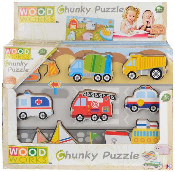 Wood Works Puzzle Animal and Vehicle Game (Assorted) - hanrattycraftsgifts.co.uk