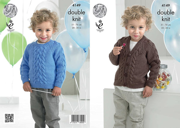 Knitting pattern Children's sweater and cardigan to knit in King Cole Comfort DK