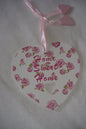 Rose bud heart with Home Sweet Home saying - hanrattycraftsgifts.co.uk