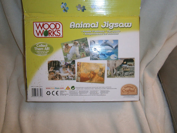 36 PC WOODEN ANIMAL JIGSAW PUZZLE IN FRAME. PUPPIES - hanrattycraftsgifts.co.uk
