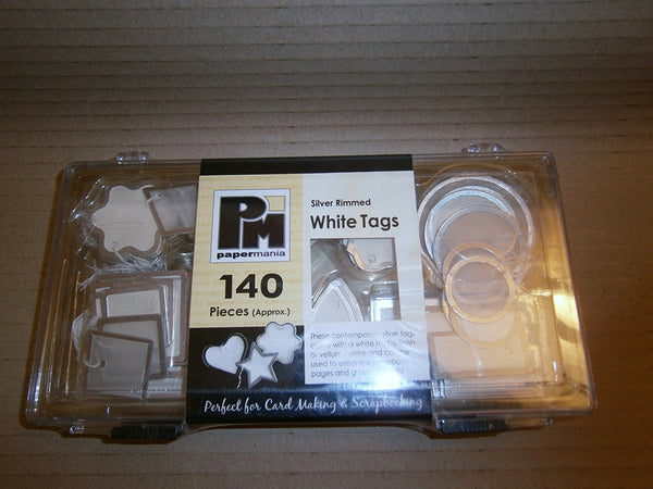 papermania silver rimmed colour tags - hanrattycraftsgifts.co.uk