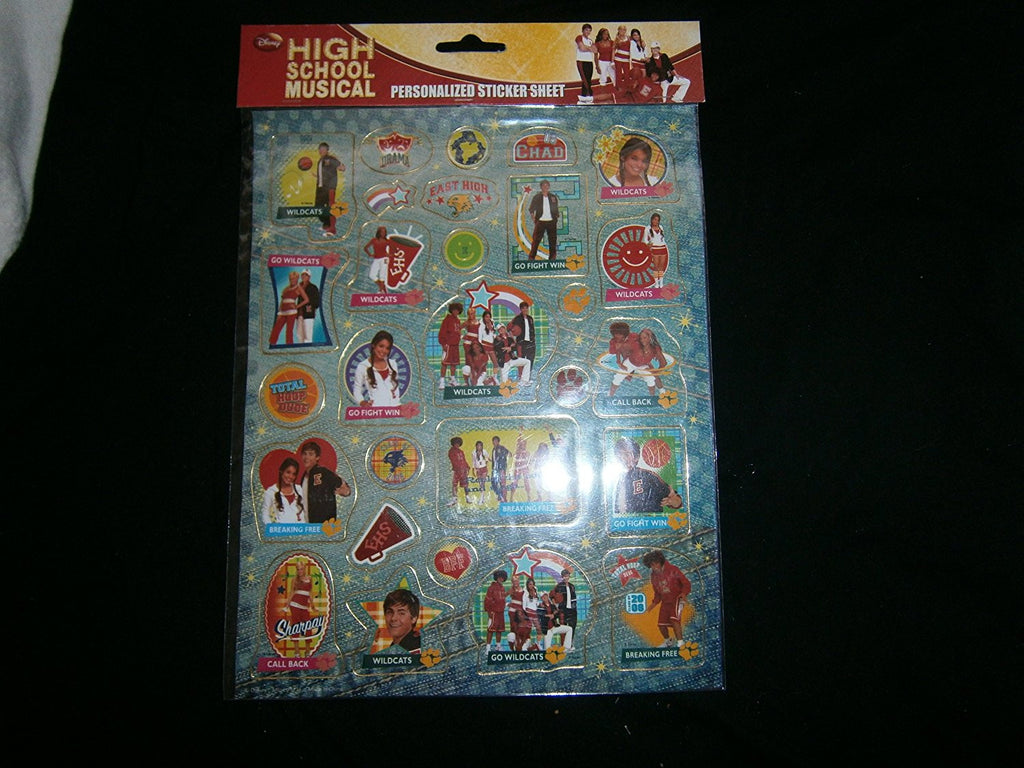 disney high school musical personalized sticker sheets (2 packs) - hanrattycraftsgifts.co.uk