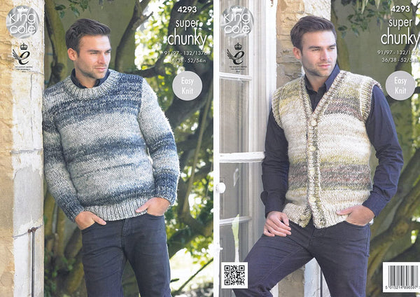 King Cole with Hat and Man's-Turtleneck SweatshirtKnitted Big Value SuperChunky