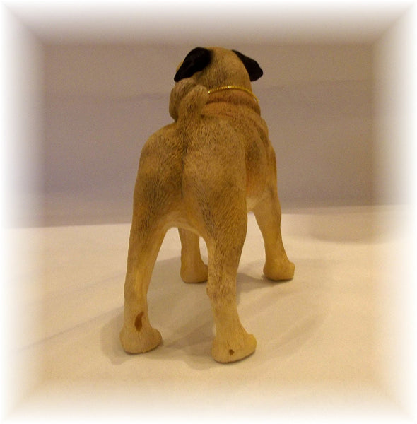 Leonardo Collection Pug Fawn Ornament Dog, Stone, Tan - hanrattycraftsgifts.co.uk