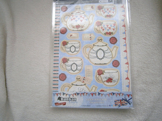 cool britania tea 2pack papercraft toppers - hanrattycraftsgifts.co.uk