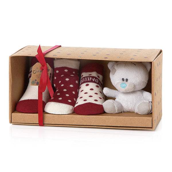 Tiny Tatty Teddy Me To You Soft Toy and Christmas Socks Gift Set - hanrattycraftsgifts.co.uk
