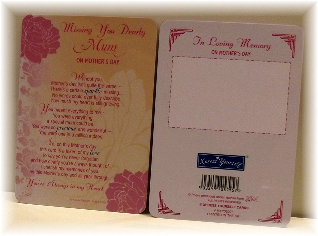 Mother's Day Memorial Card MUM. Graveside Card For Mum - hanrattycraftsgifts.co.uk