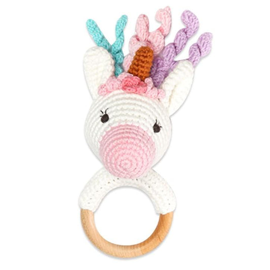 imajo banbe  crochet  ring rattle  unicorn       