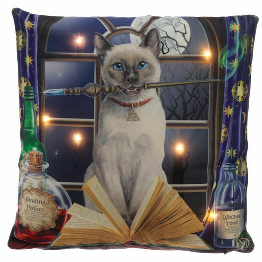 Lisa Parker Hocus Pocus Cat - LED cushion - hanrattycraftsgifts.co.uk