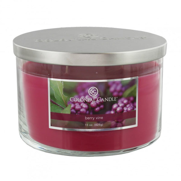 Colonial Candle 3wick 15oz Jar  berry wine - hanrattycraftsgifts.co.uk